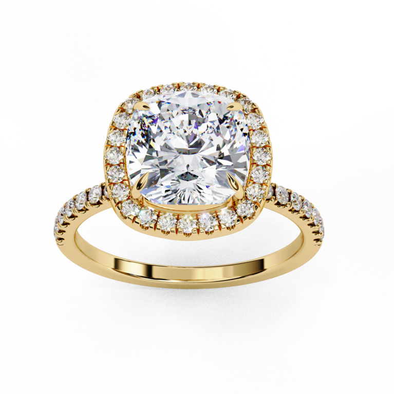 Cushion Square Lab-Grown Diamond Solitaire Ring