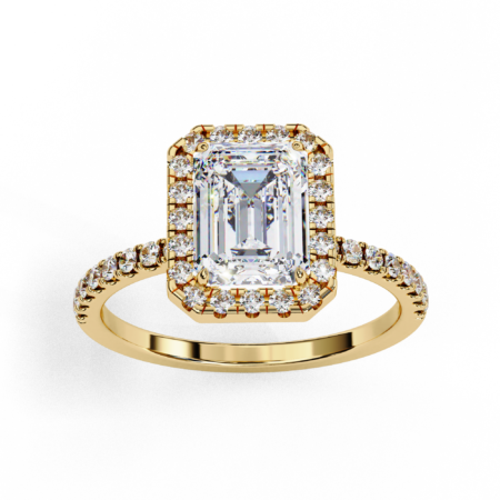 Emerald Lab-Grown Diamond Solitaire Ring