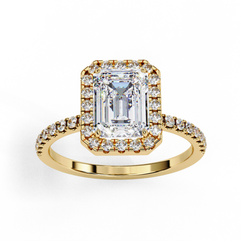 Emerald Lab-Grown Diamond Solitaire Ring