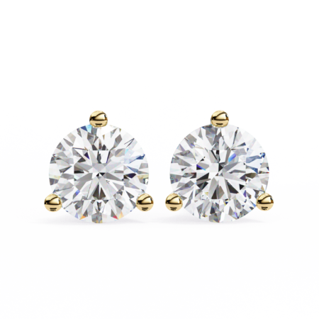 Tricon Brilliance – Gold Studs with Round Lab-Grown Diamonds