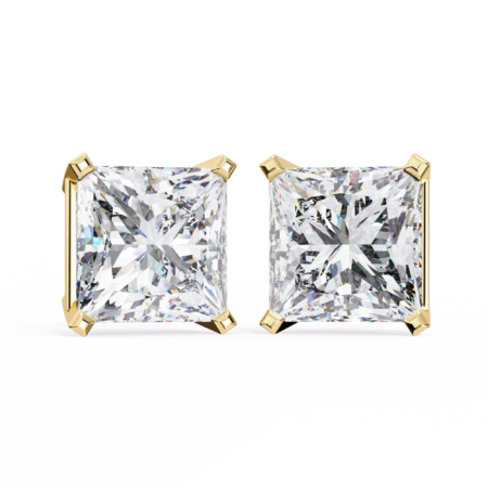 The Sovereign Square – Gold Studs with Princess Cut Lab-Grown Diamonds
