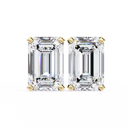 The Prism Light – Gold Studs with Emerald Cut Lab-Grown Diamonds