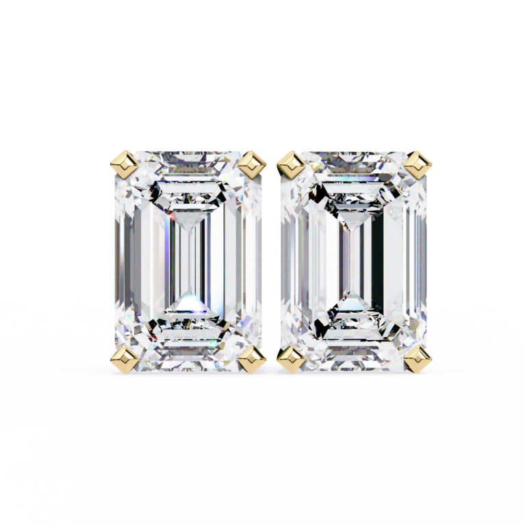 The Prism Light – Gold Studs with Emerald Cut Lab-Grown Diamonds