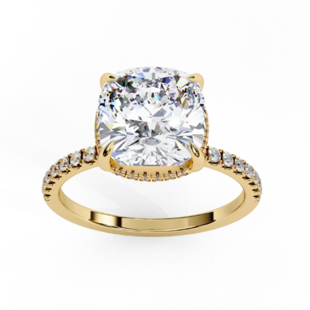 Cushion Square Lab-Grown Diamond Solitaire Ring