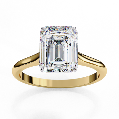 Emerald Lab-Grown Diamond Solitaire Ring