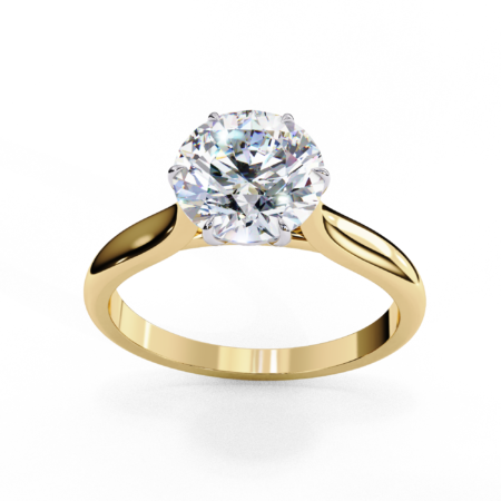 The Celestial Vow – Yellow Gold Solitaire Ring with Round Brilliant Lab-Grown Diamond