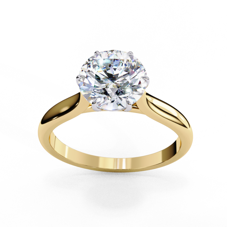 The Celestial Vow – Yellow Gold Solitaire Ring with Round Brilliant Lab-Grown Diamond