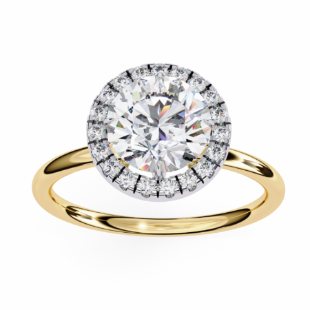 The Guiding Star – Gold Ring with Round Lab-Grown Diamond and Pave
