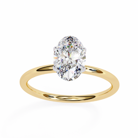 Luminous Promise – Yellow Gold Solitaire Ring with Oval Lab-Grown Diamond