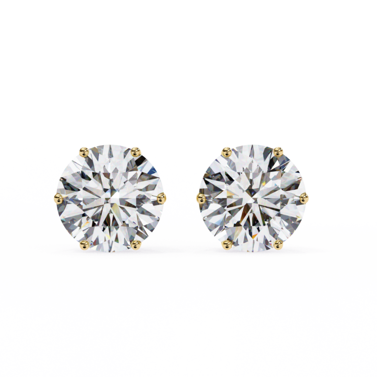 The Timeless Brilliance – Gold Studs with Round Lab-Grown Diamonds
