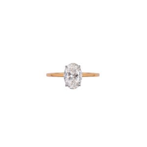 The Solstice Solitaire – Gold Ring with Oval Lab-Grown Diamond