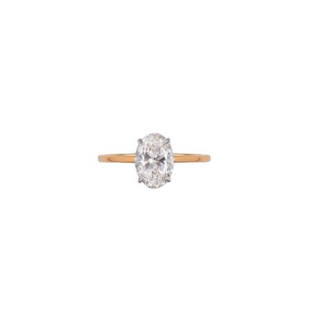 The Solstice Solitaire – Gold Ring with Oval Lab-Grown Diamond