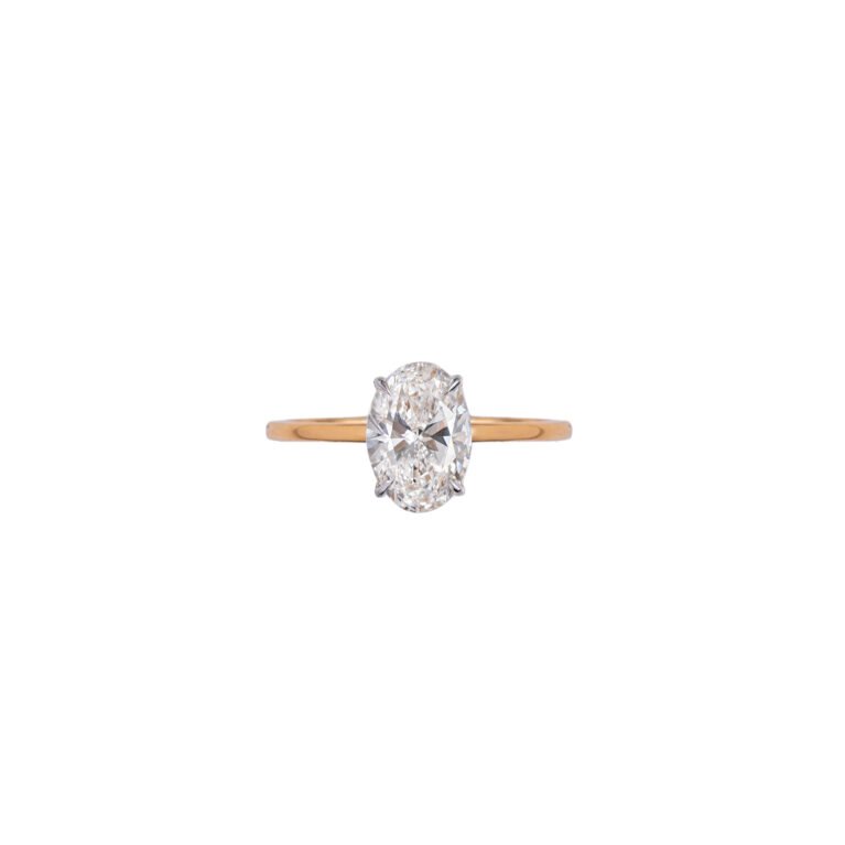 The Solstice Solitaire – Gold Ring with Oval Lab-Grown Diamond