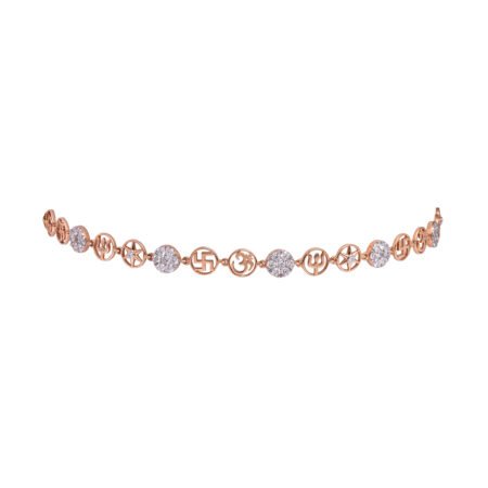 Sacred Harmony – Rose Gold Bracelet with Spiritual Charms and Lab-Grown Diamonds