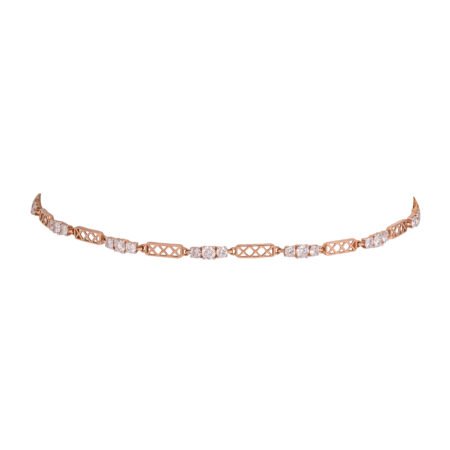 Geometric Rhythm – Gold Lattice Bracelet with Lab-Grown Diamond Triplets