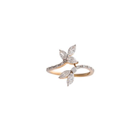 Verdant Flutter – Ring with Marquise Lab-Grown Diamond Leaves