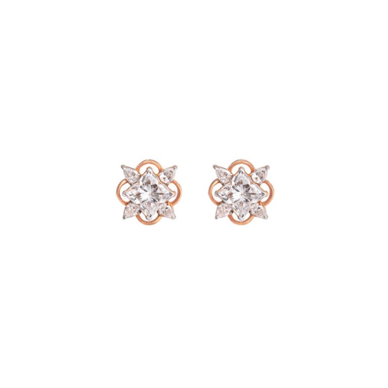 Ethereal Star – Gold Studs with Princess and Pear Lab-Grown Diamonds