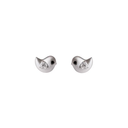 Avian Spirit – Gold Studs with Heart-Cut Lab-Grown Diamonds