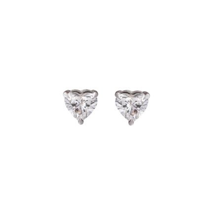 Amour Radiant – Gold Solitaire Studs with Heart Lab-Grown Diamonds