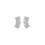 Geometric Flare – White Gold Studs with Radiant Lab-Grown Diamonds