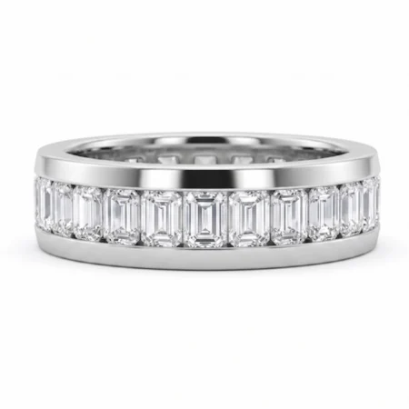 The Luminary Path – Half-Eternity Band with Emerald-Cut Lab-Grown Diamonds
