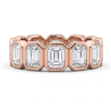 Empress Silhouette – Full-Eternity Ring with Bezel-Set Asscher-Cut Lab-Grown Diamonds