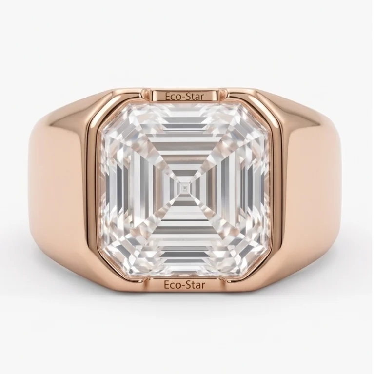 Sovereign Echo – Ring with Statement Asscher-Cut Lab-Grown Diamond