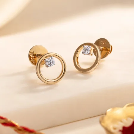 Orbit Glow – Gold Halo Studs with Floating Lab-Grown Diamonds